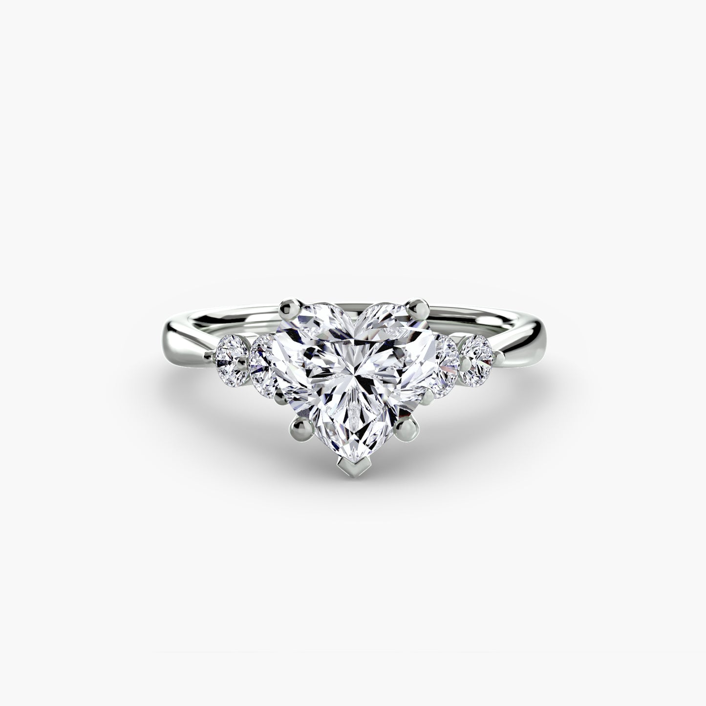 Solitaire Engagement Ring with Shoulder Accents