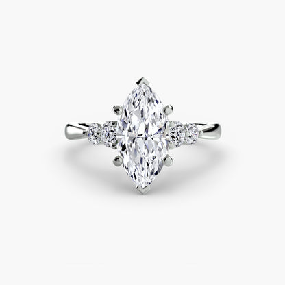 Solitaire Engagement Ring with Shoulder Accents