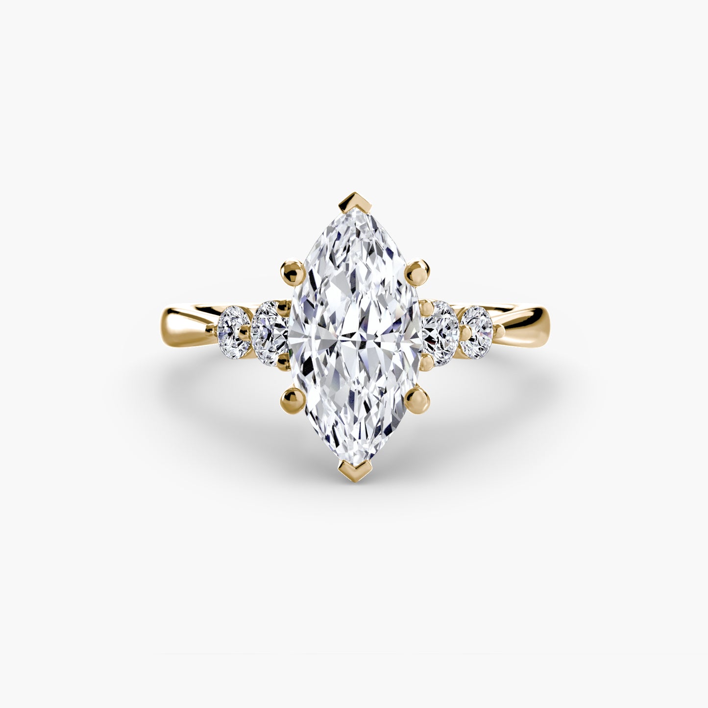 Solitaire Engagement Ring with Shoulder Accents