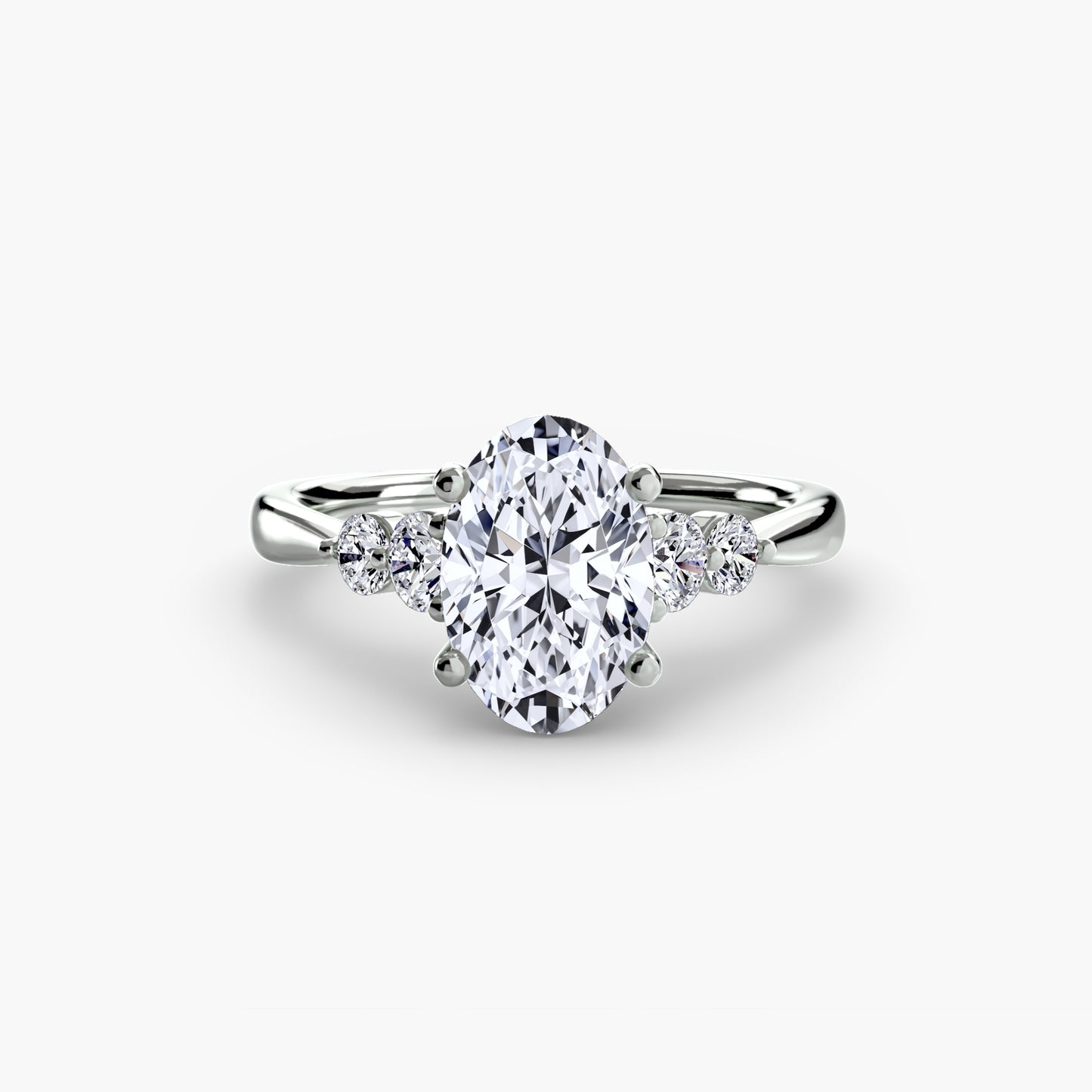 Solitaire Engagement Ring with Shoulder Accents