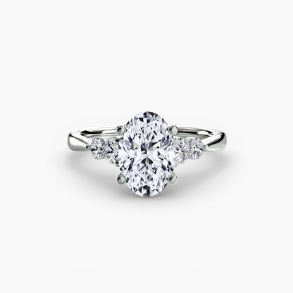 Solitaire Engagement Ring with Shoulder Accents