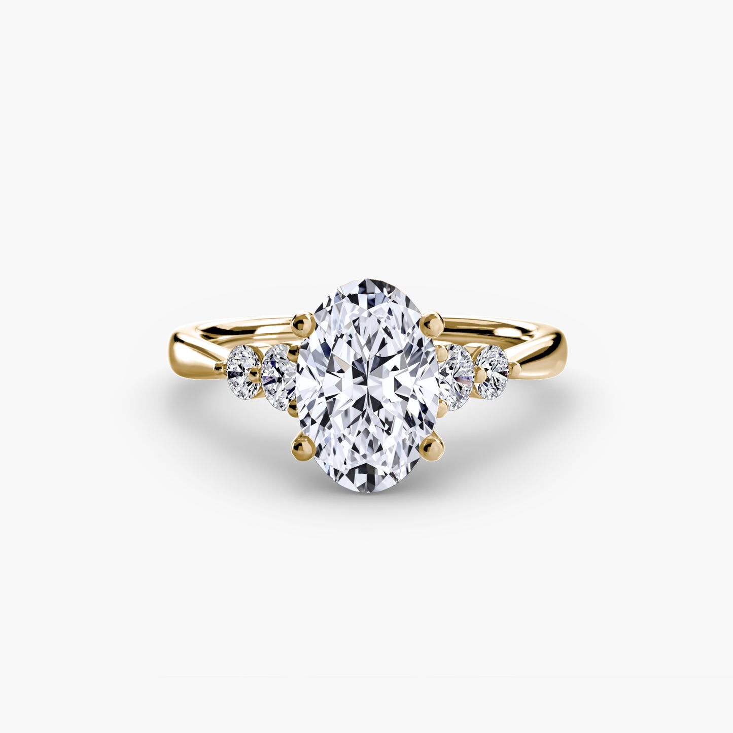 Solitaire Engagement Ring with Shoulder Accents