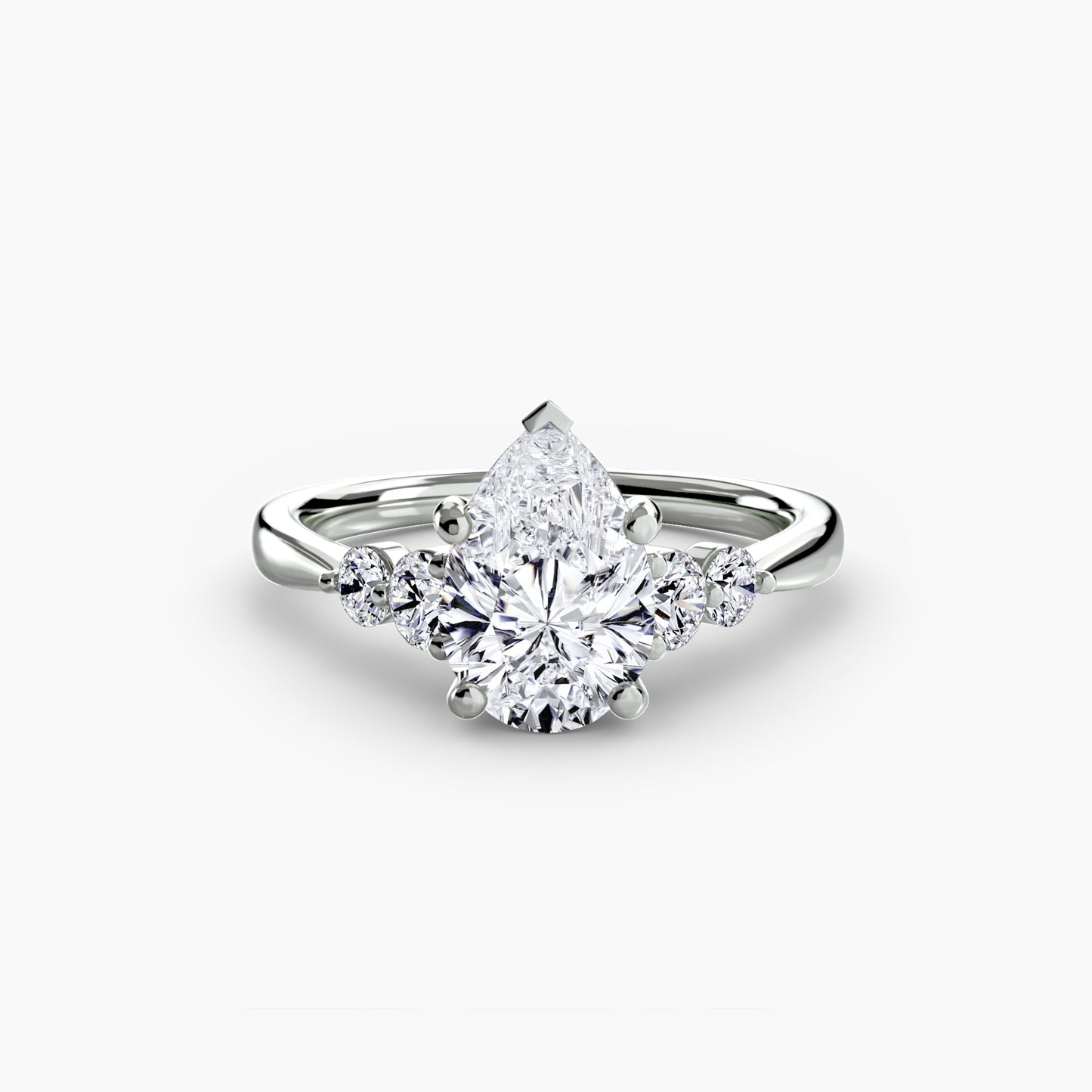 Solitaire Engagement Ring with Shoulder Accents