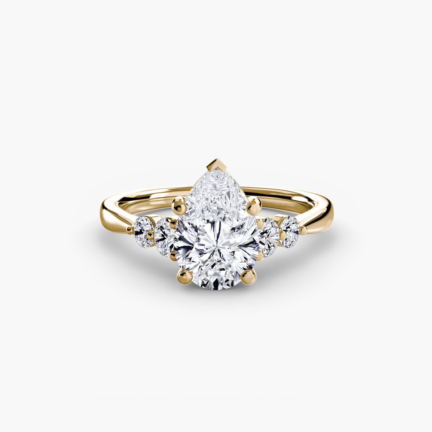 Solitaire Engagement Ring with Shoulder Accents