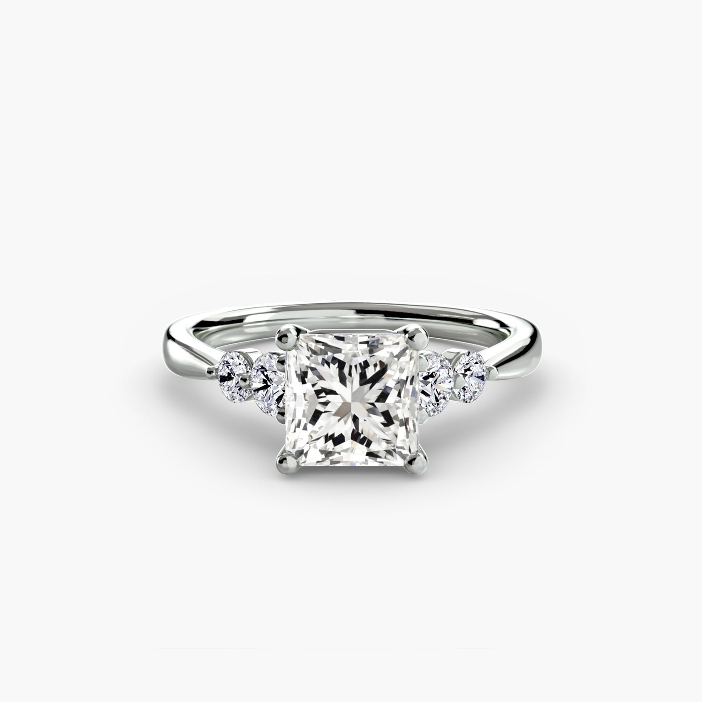 Solitaire Engagement Ring with Shoulder Accents
