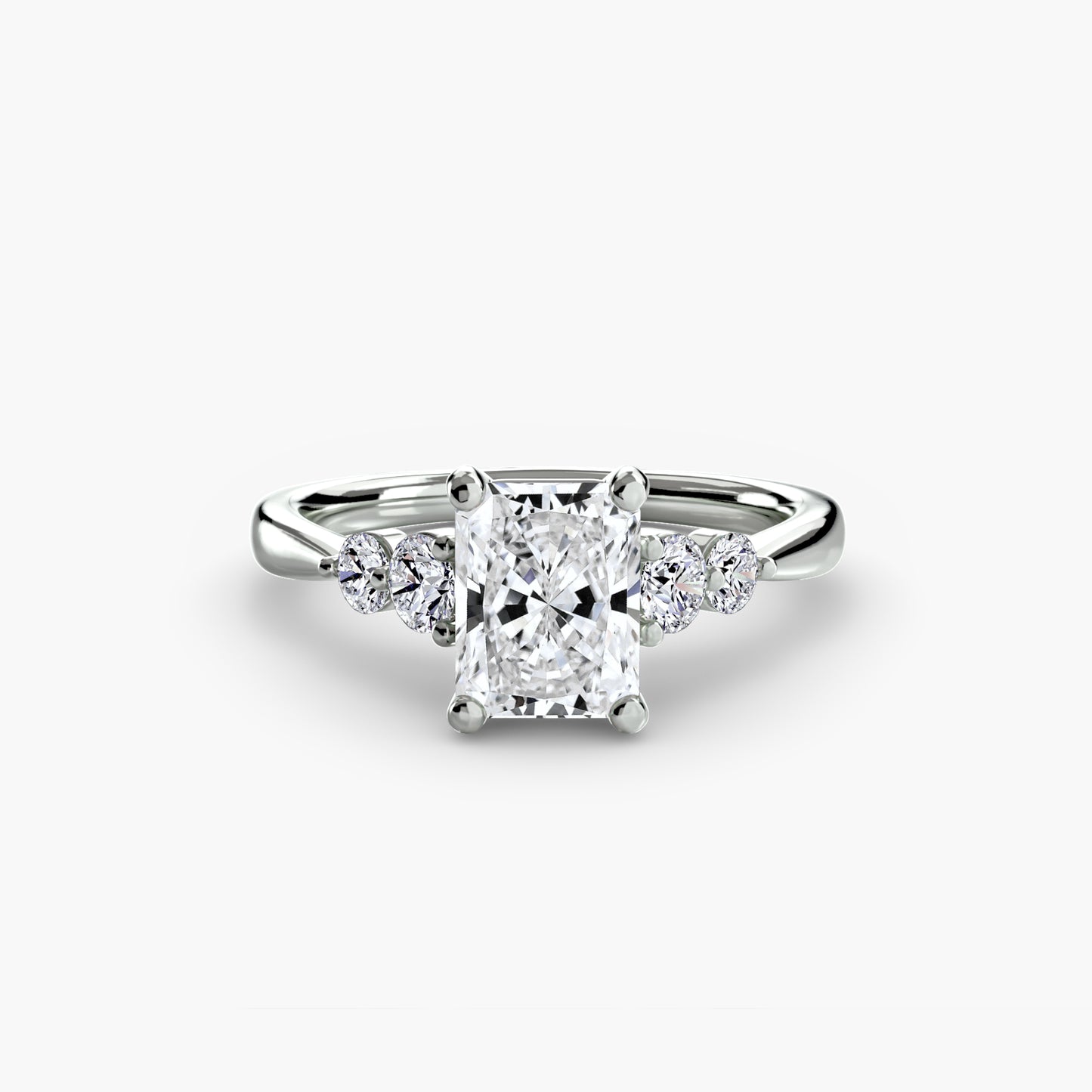 Solitaire Engagement Ring with Shoulder Accents