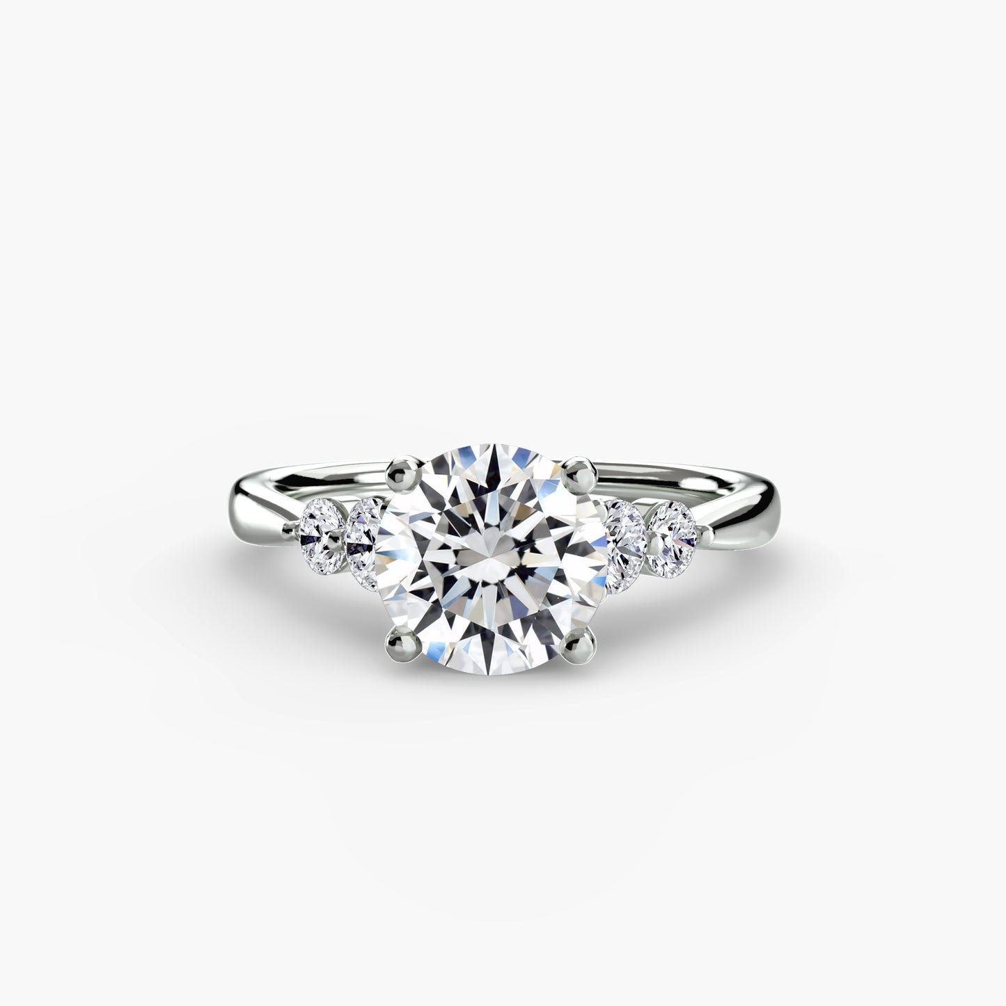 Solitaire Engagement Ring with Shoulder Accents