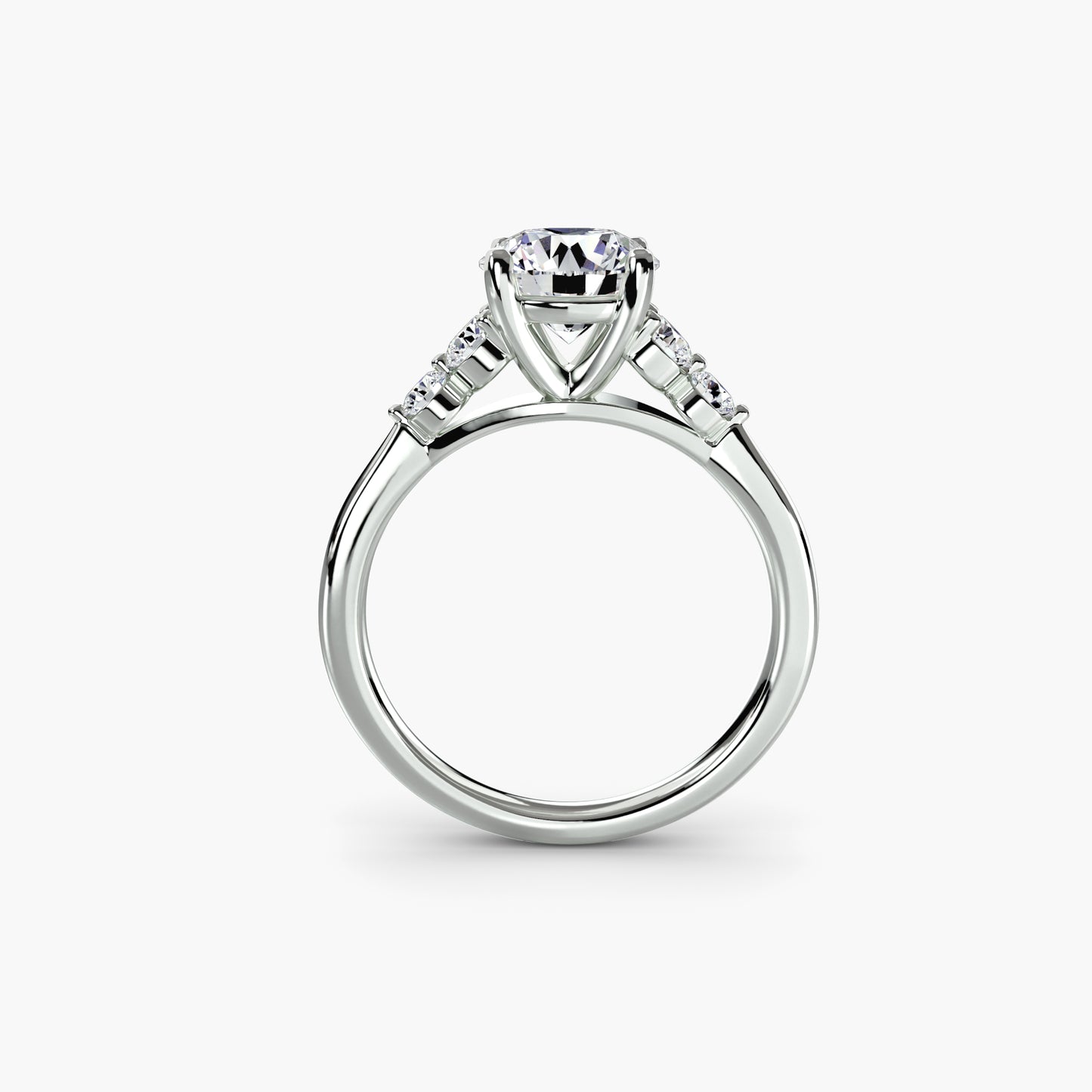 Solitaire Engagement Ring with Shoulder Accents