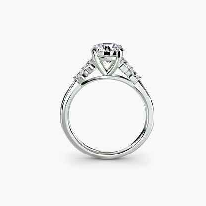 Solitaire Engagement Ring with Shoulder Accents