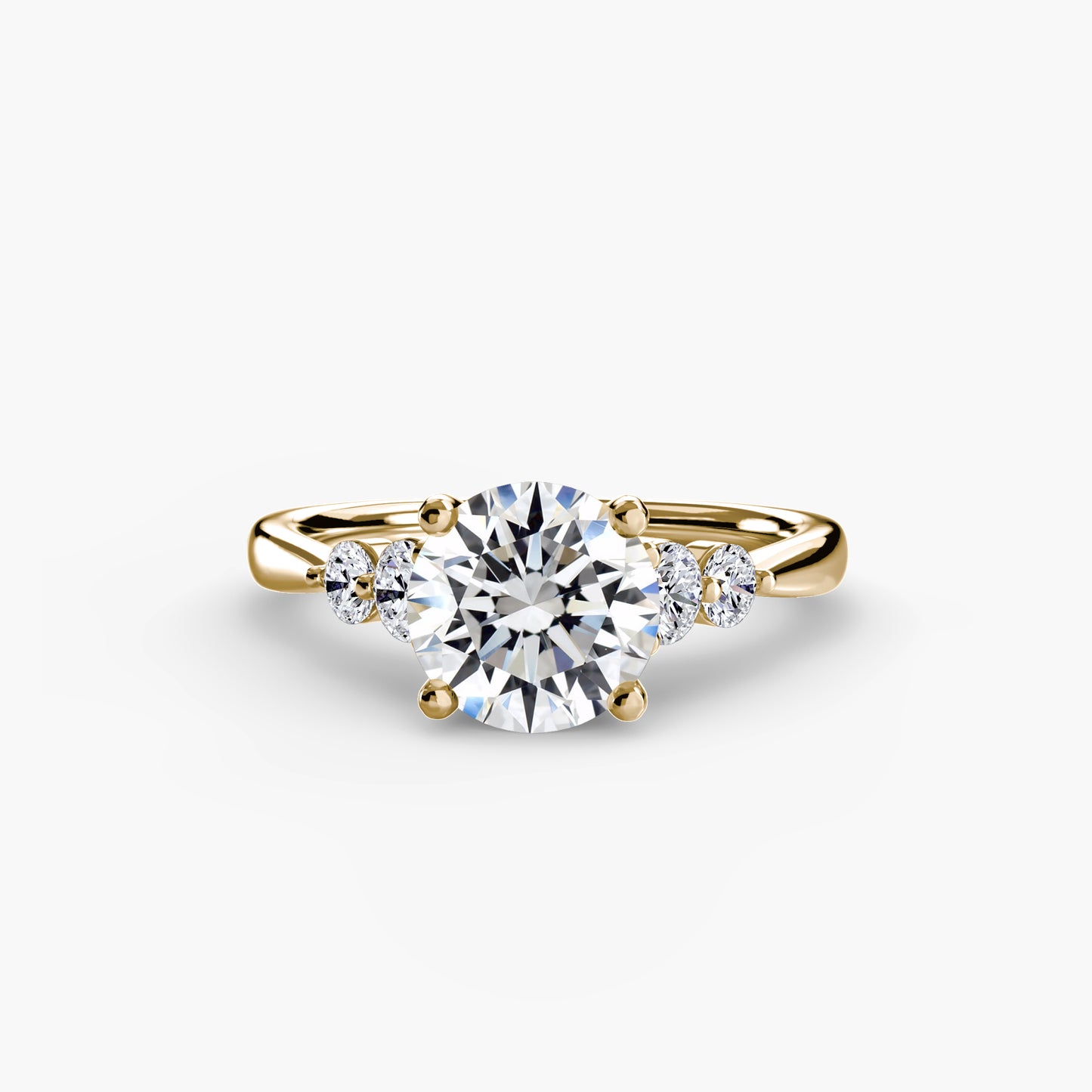 Solitaire Engagement Ring with Shoulder Accents