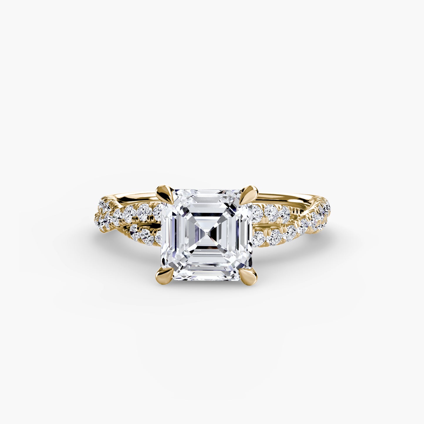 Twisted Pavé Solitaire Engagement Ring