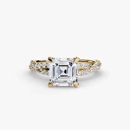Twisted Pavé Solitaire Engagement Ring