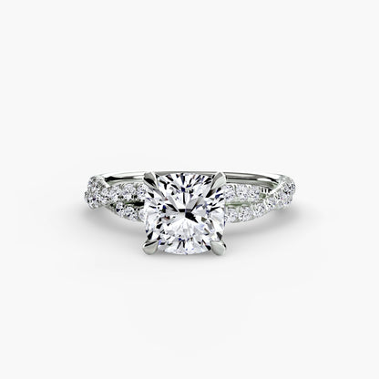 Twisted Pavé Solitaire Engagement Ring