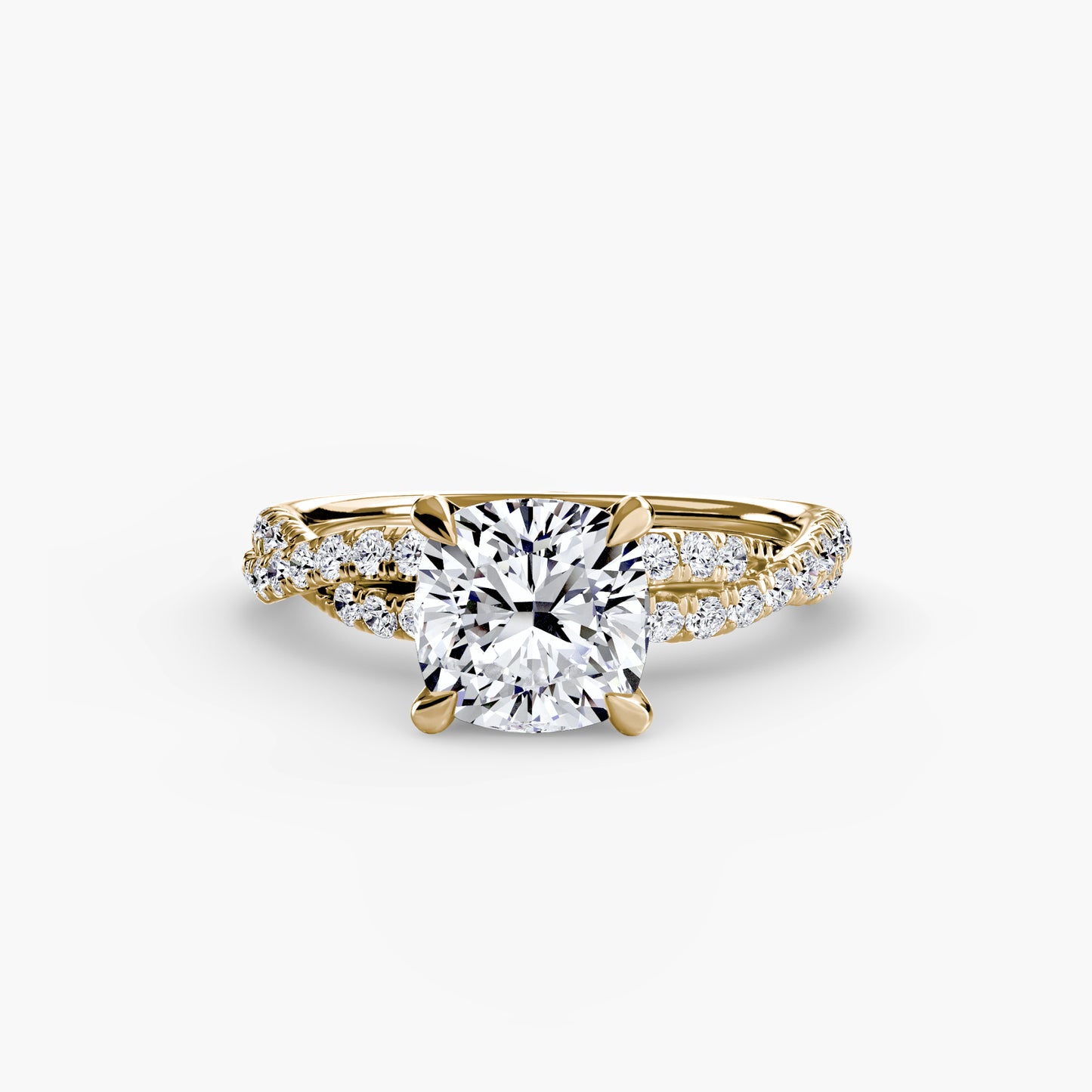 Twisted Pavé Solitaire Engagement Ring