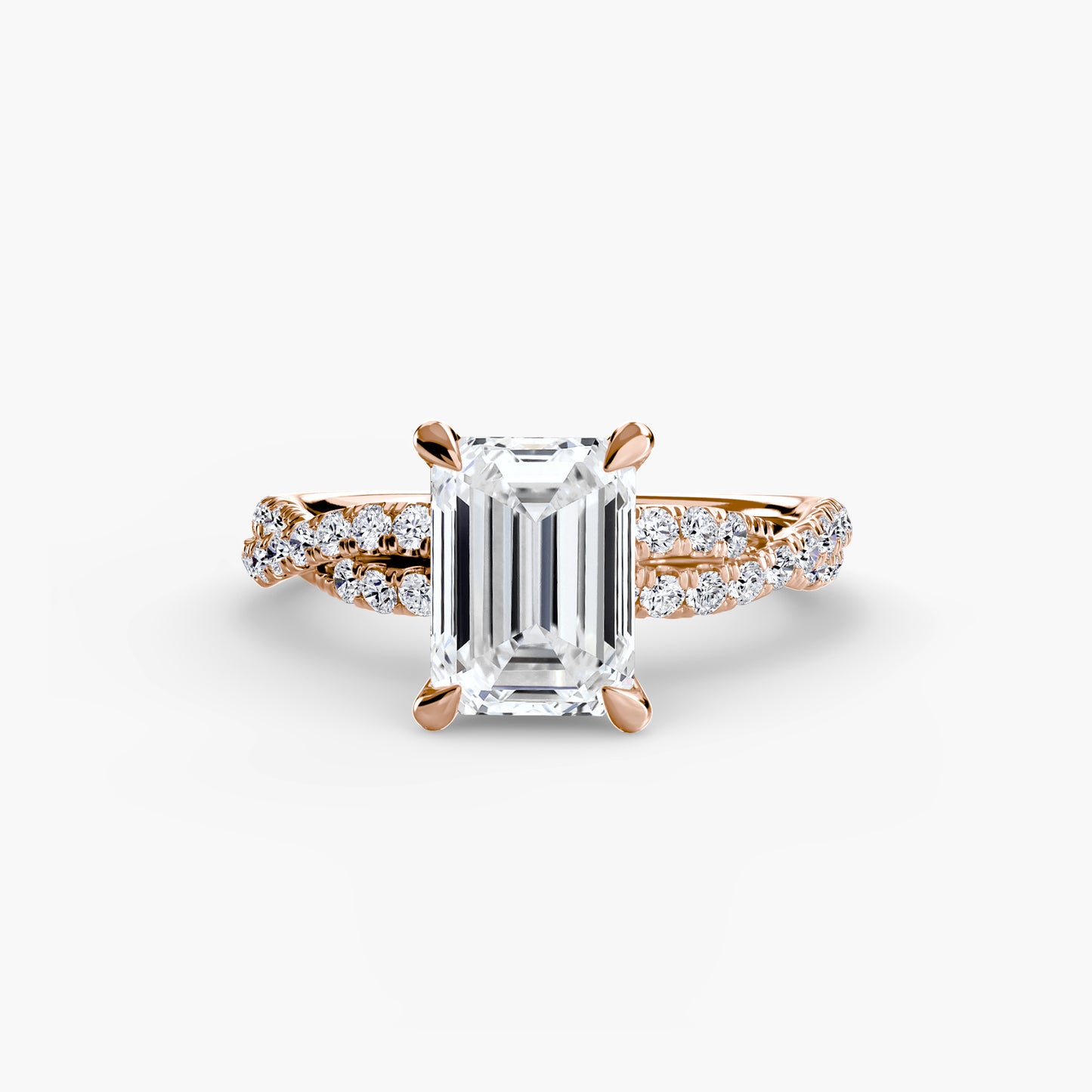 Twisted Pavé Solitaire Engagement Ring