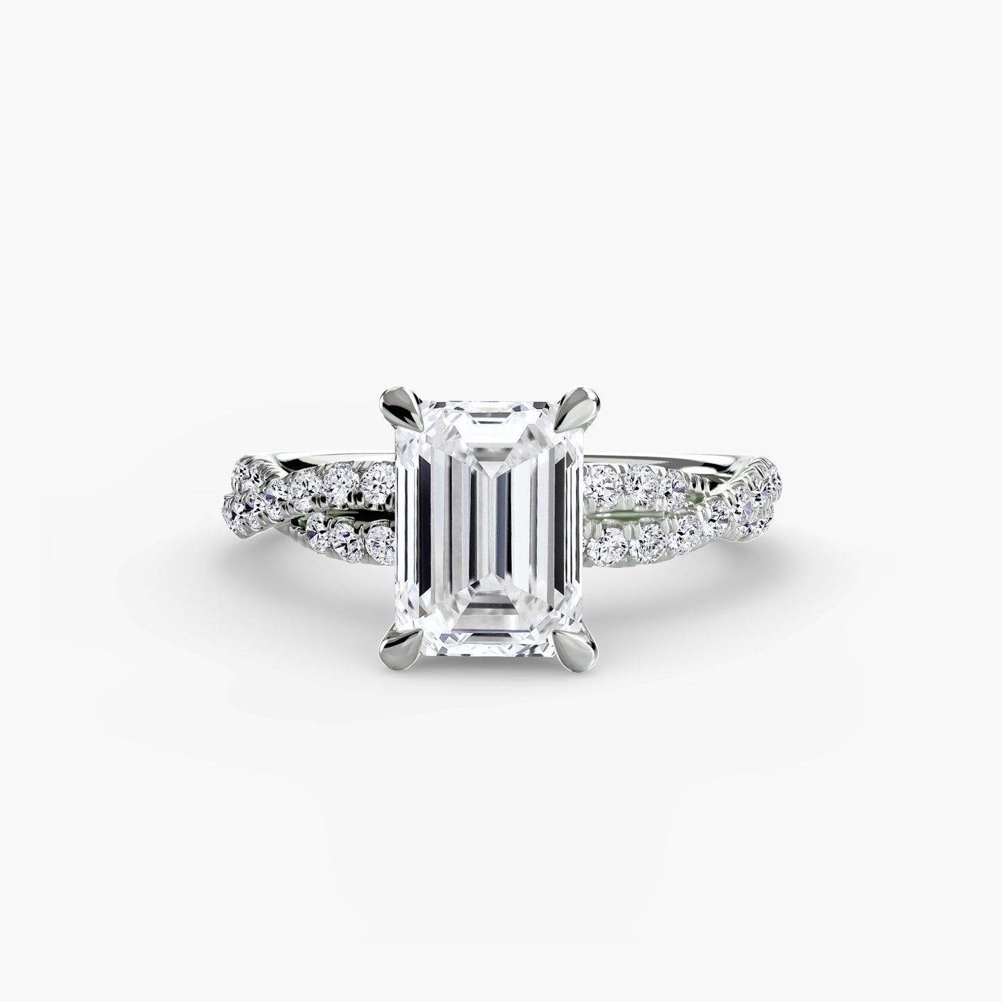 Twisted Pavé Solitaire Engagement Ring