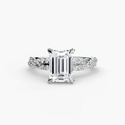 Twisted Pavé Solitaire Engagement Ring