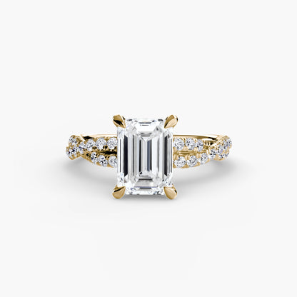 Twisted Pavé Solitaire Engagement Ring