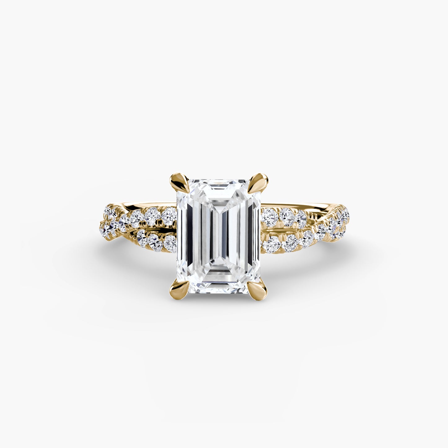 Twisted Pavé Solitaire Engagement Ring