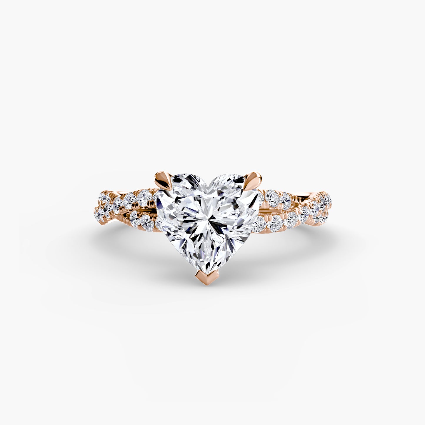 Twisted Pavé Solitaire Engagement Ring