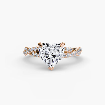 Twisted Pavé Solitaire Engagement Ring