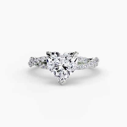 Twisted Pavé Solitaire Engagement Ring