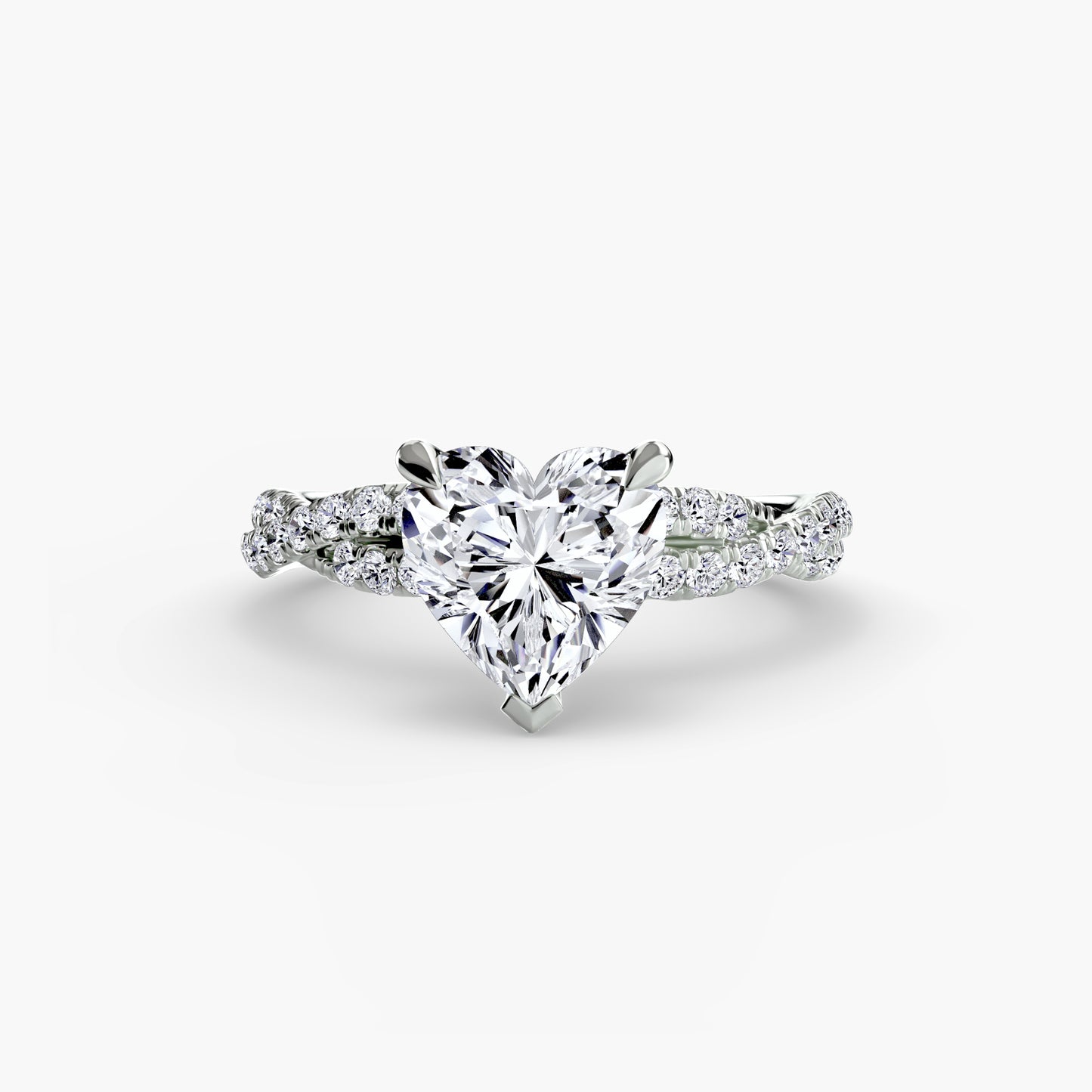 Twisted Pavé Solitaire Engagement Ring