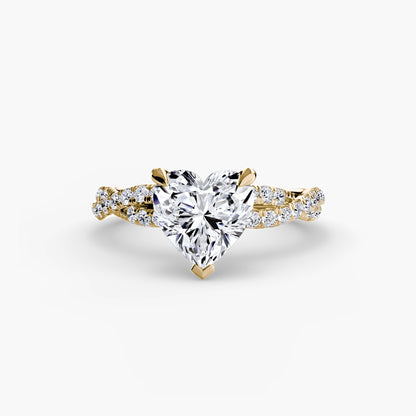 Twisted Pavé Solitaire Engagement Ring