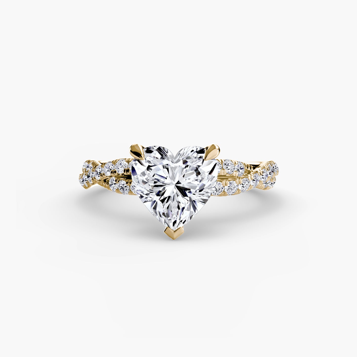 Twisted Pavé Solitaire Engagement Ring