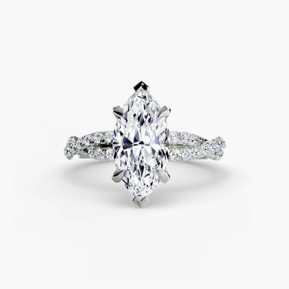 Twisted Pavé Solitaire Engagement Ring