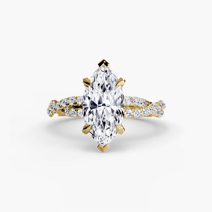 Twisted Pavé Solitaire Engagement Ring