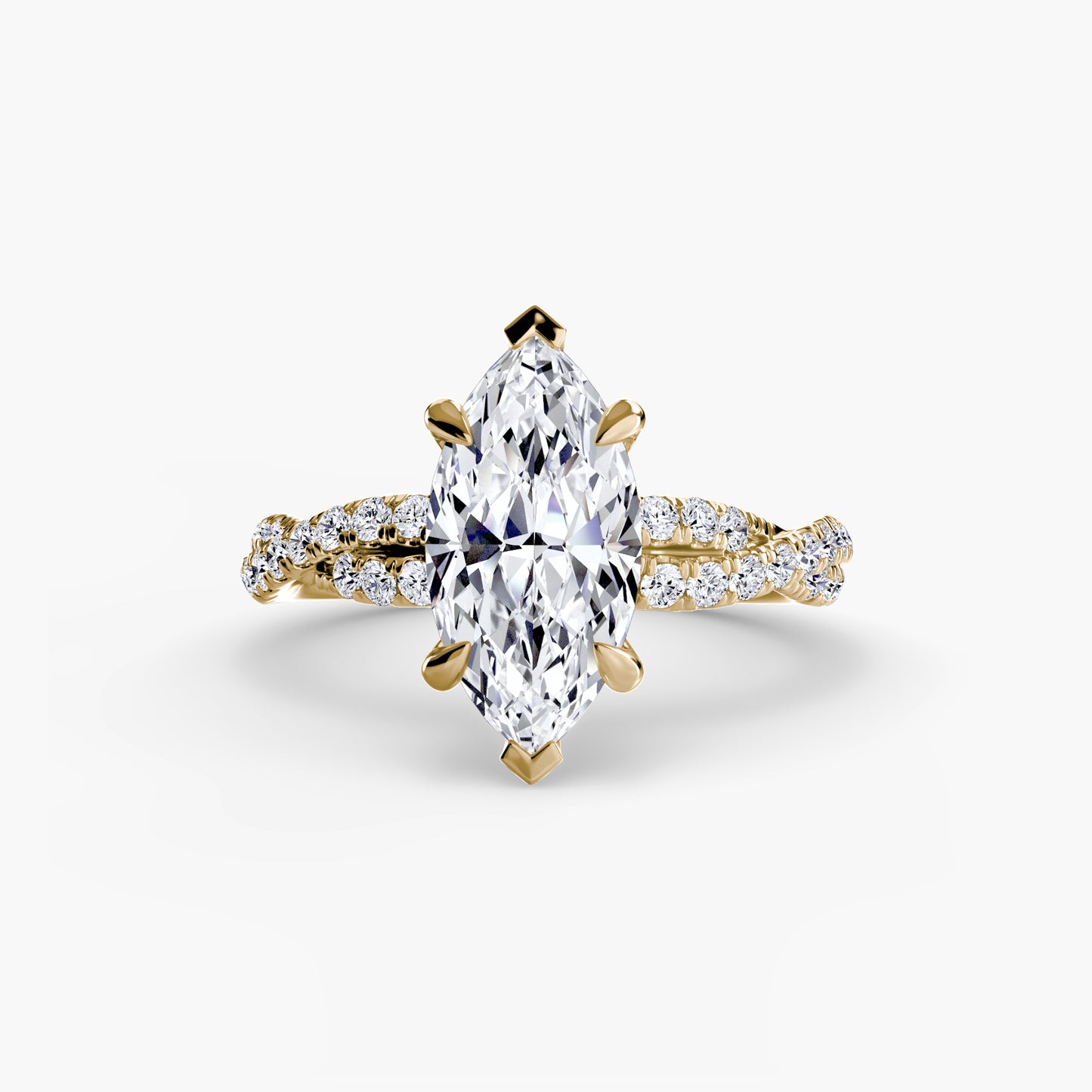 Twisted Pavé Solitaire Engagement Ring