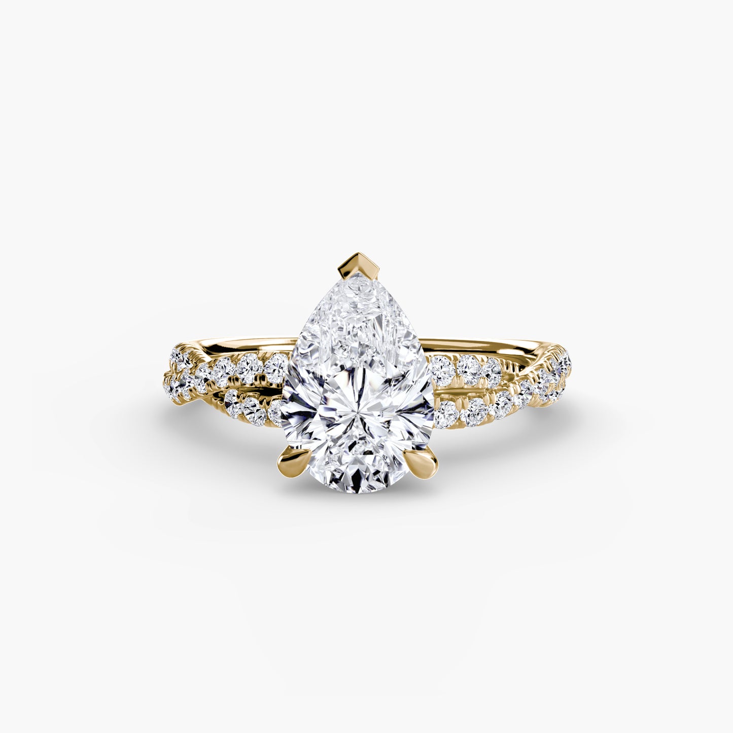 Twisted Pavé Solitaire Engagement Ring