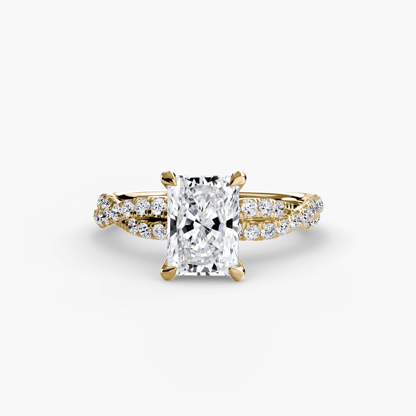 Twisted Pavé Solitaire Engagement Ring