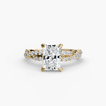 Twisted Pavé Solitaire Engagement Ring