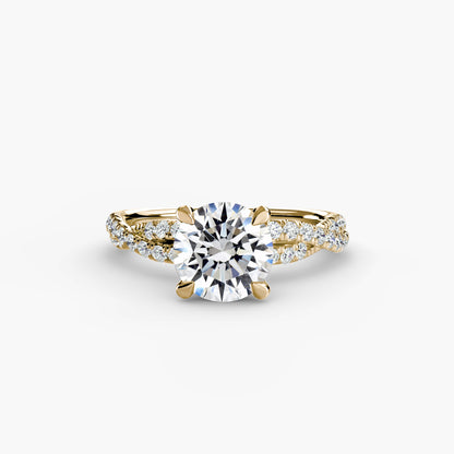 Twisted Pavé Solitaire Engagement Ring