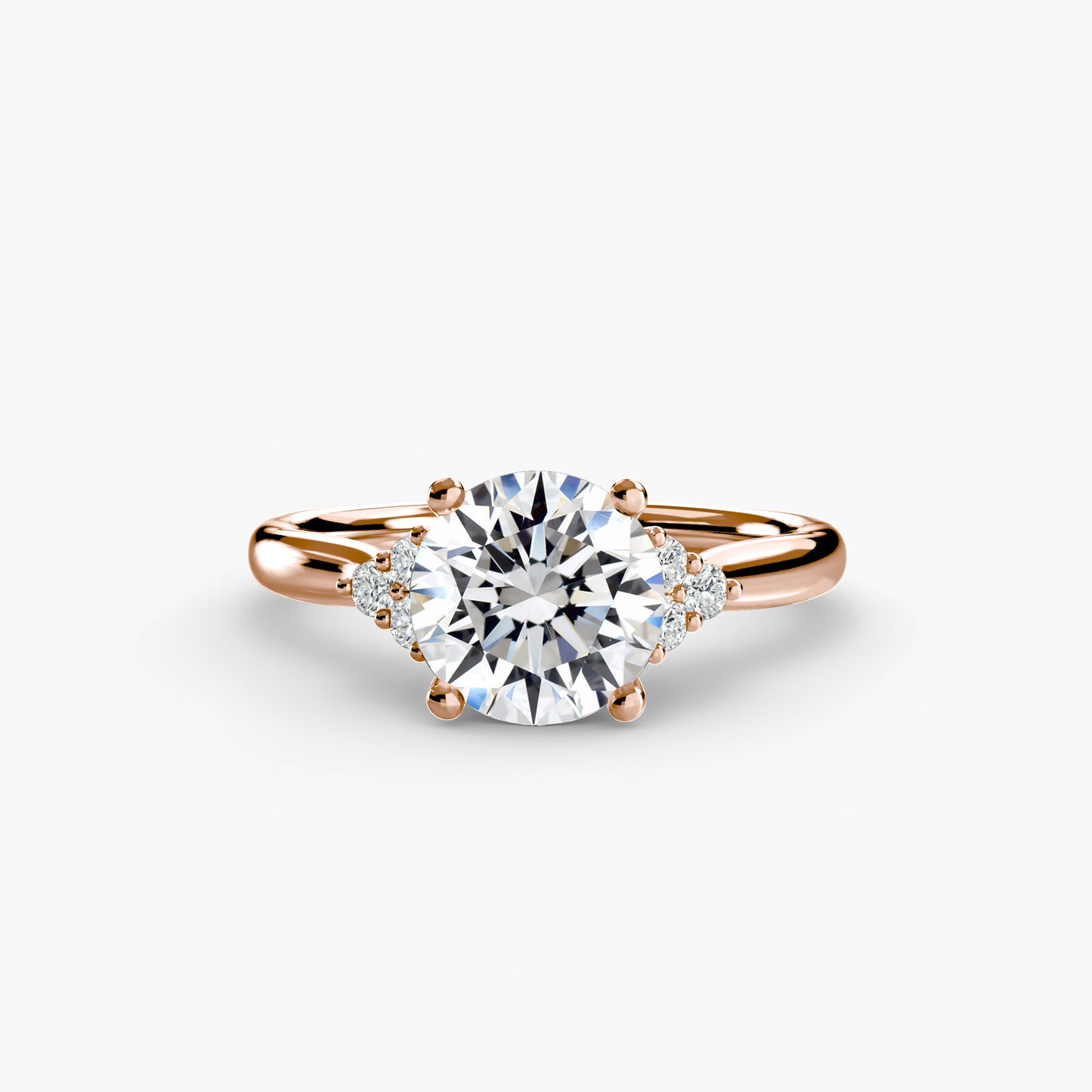 Solitaire Engagement Ring with Cluster Shoulders