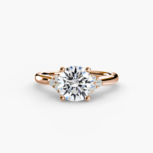 Solitaire Engagement Ring with Cluster Shoulders