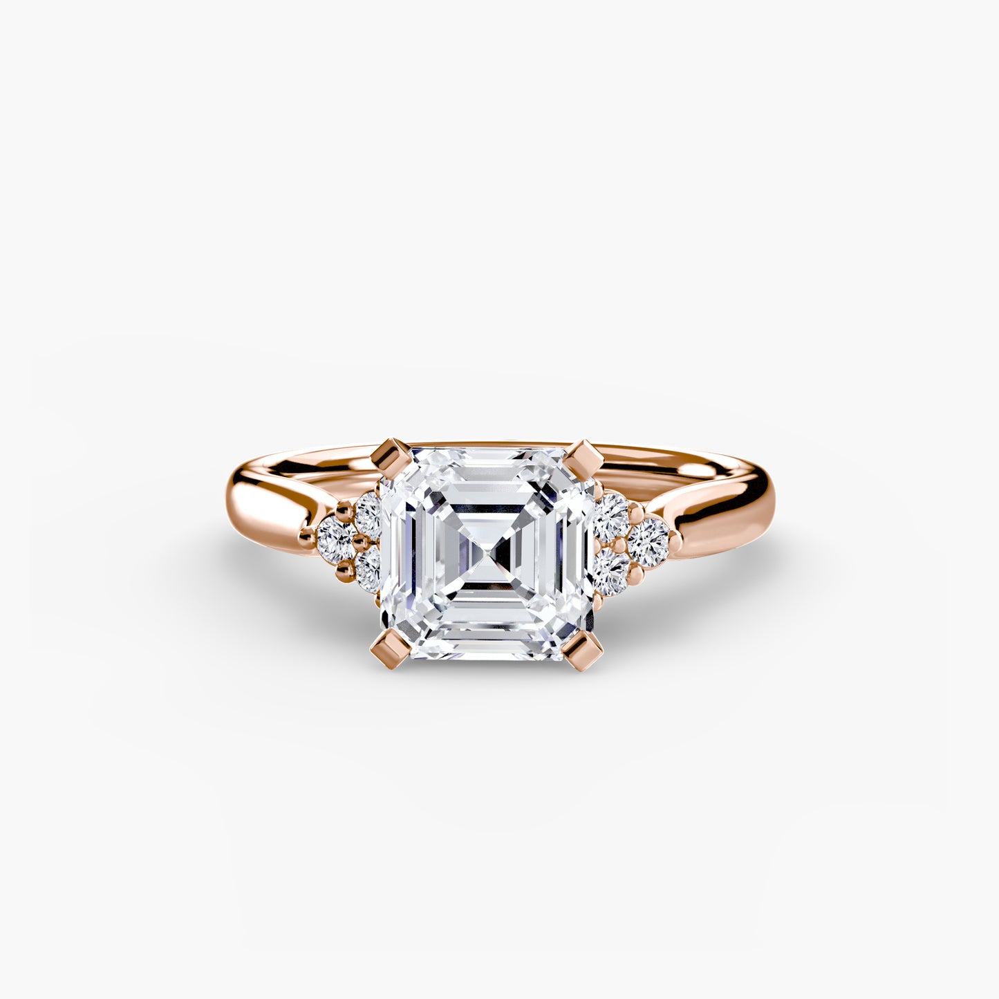 Solitaire Engagement Ring with Cluster Shoulders