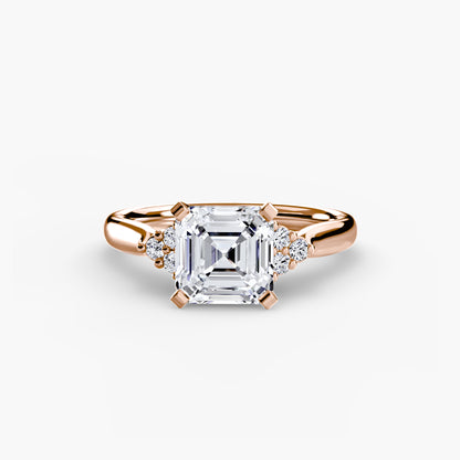 Solitaire Engagement Ring with Cluster Shoulders