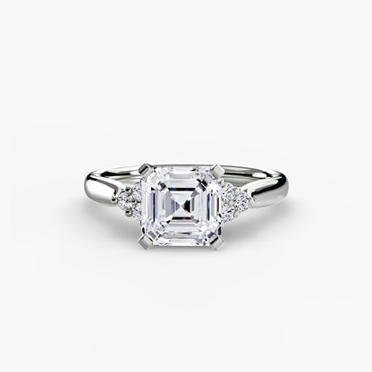 Solitaire Engagement Ring with Cluster Shoulders