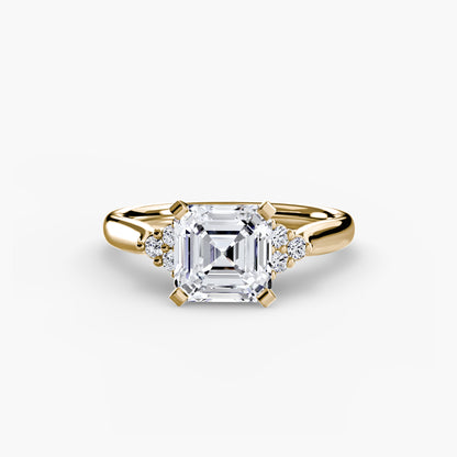 Solitaire Engagement Ring with Cluster Shoulders