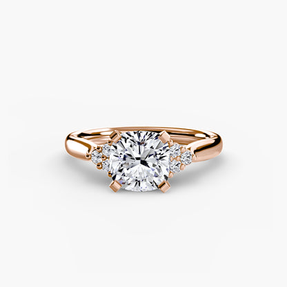 Solitaire Engagement Ring with Cluster Shoulders