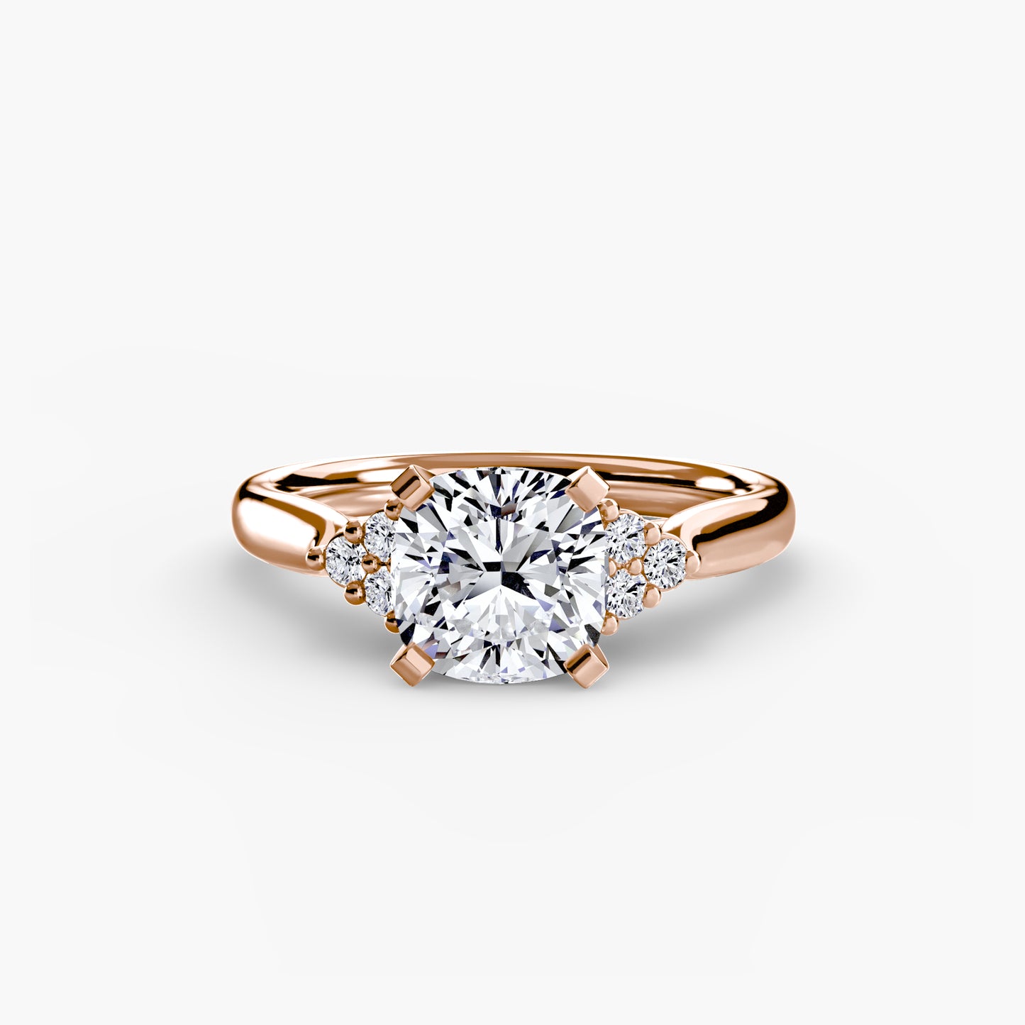 Solitaire Engagement Ring with Cluster Shoulders
