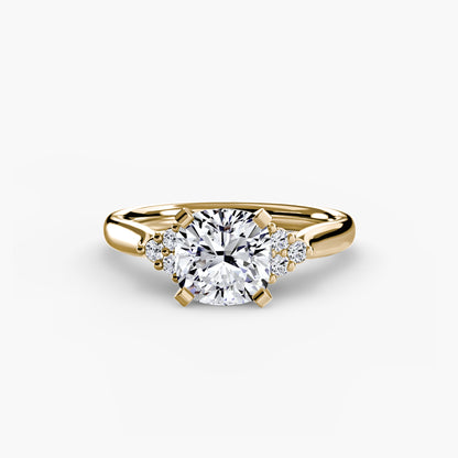 Solitaire Engagement Ring with Cluster Shoulders