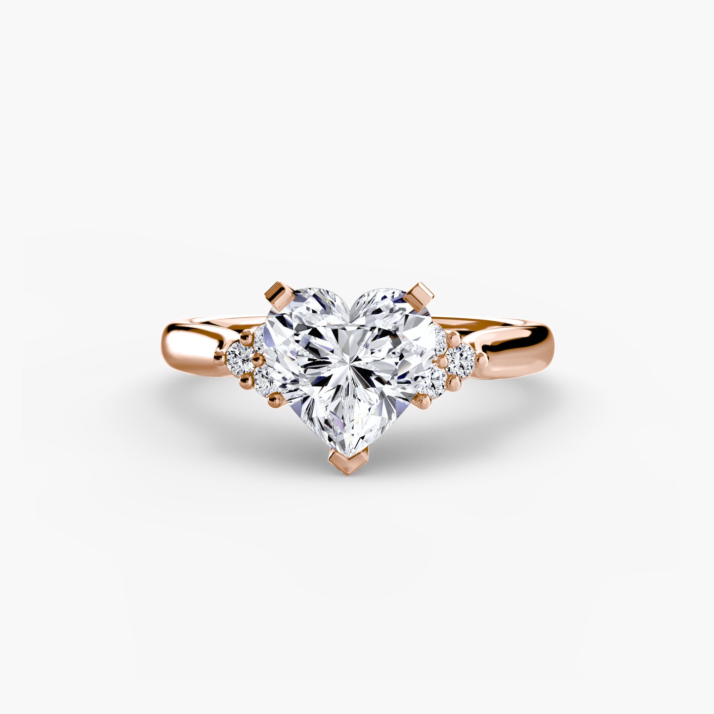 Solitaire Engagement Ring with Cluster Shoulders