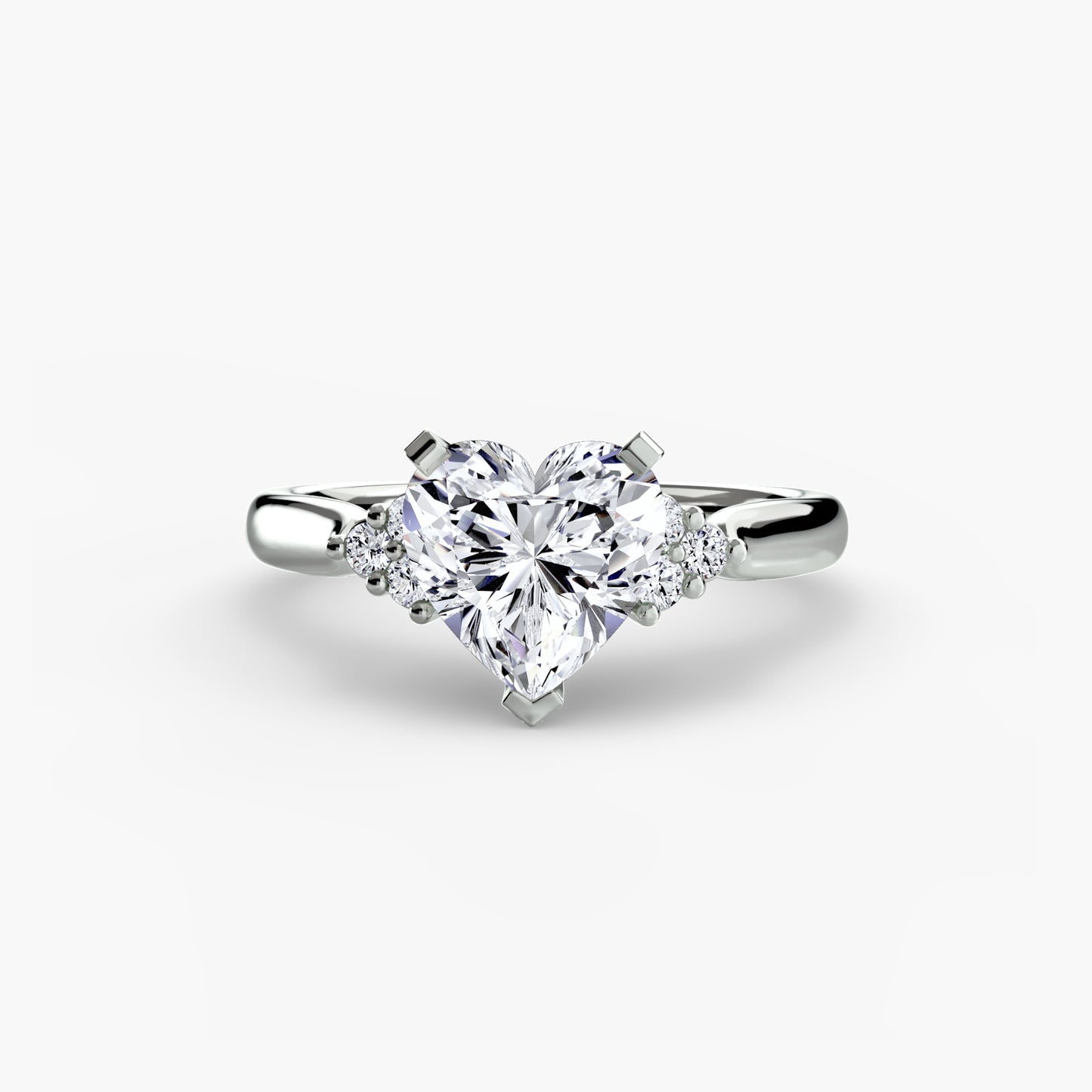Solitaire Engagement Ring with Cluster Shoulders