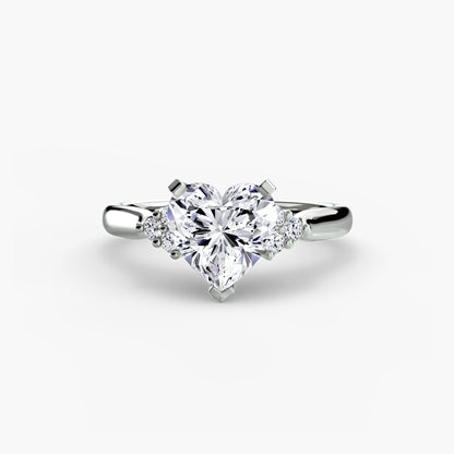 Solitaire Engagement Ring with Cluster Shoulders