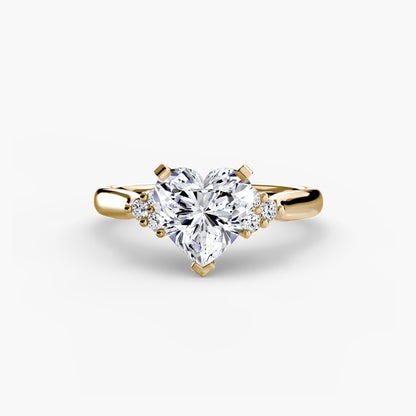 Solitaire Engagement Ring with Cluster Shoulders