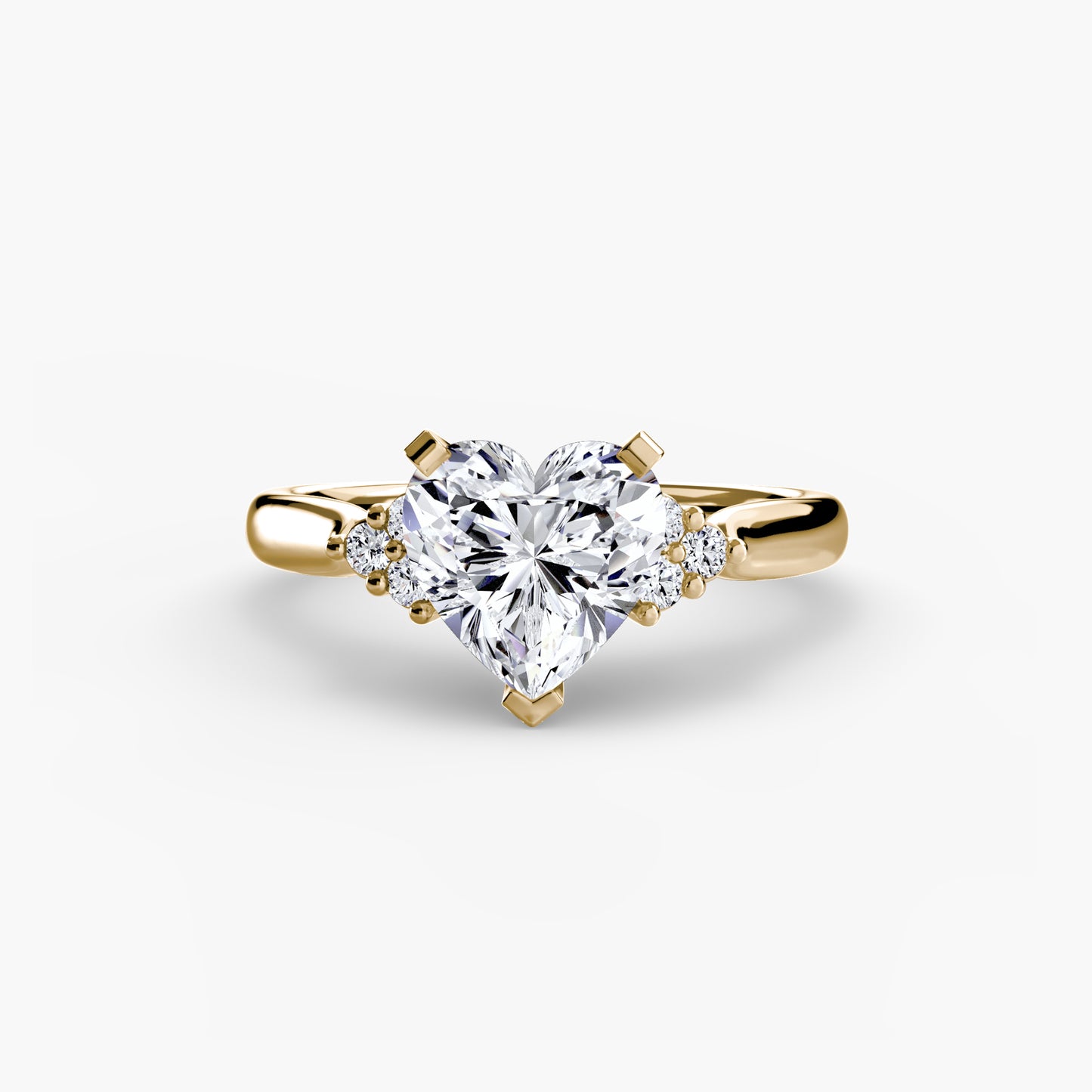 Solitaire Engagement Ring with Cluster Shoulders